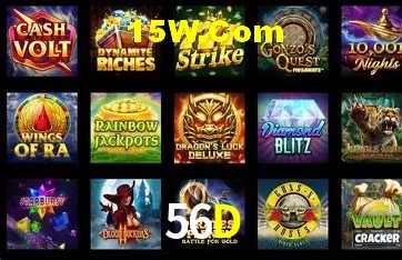 Tela de boas-vindas e lobby de jogos do aplicativo 56D